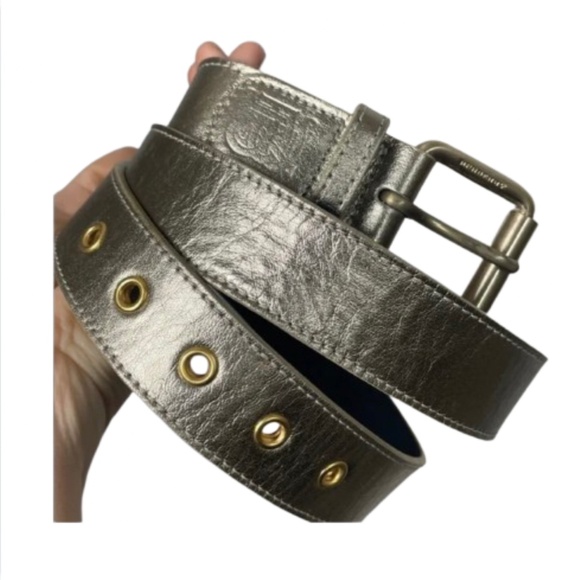 Burberry Accessories - Burberry Metallic Belt London 36 90 made Italy leather